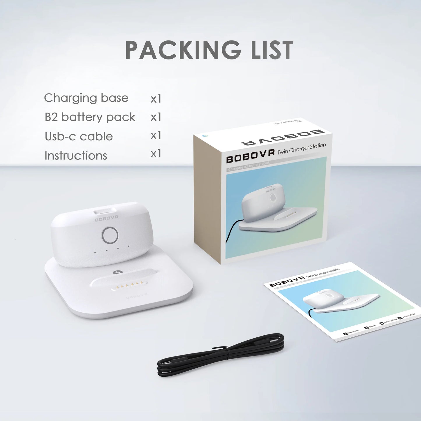 BOBOVR BD2-1 Twin Charger Station para Pack de baterías B2