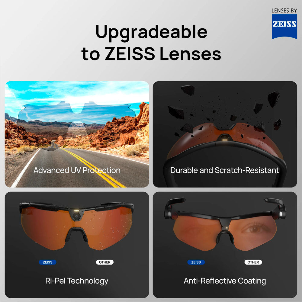 BleeqUp Ranger – Occhiali Sportivi con Fotocamera AI - Lenti Zeiss