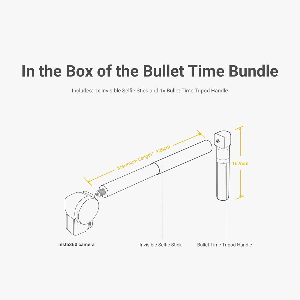 KIT INSTA 360 BULLET TIME + PACK SELFIE + UN ET UN TRÉPIED