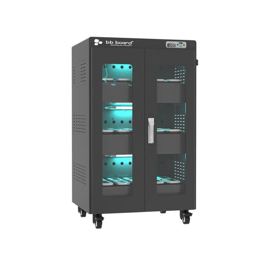 Cabinet for 30 VR viewers with UV sterilizer