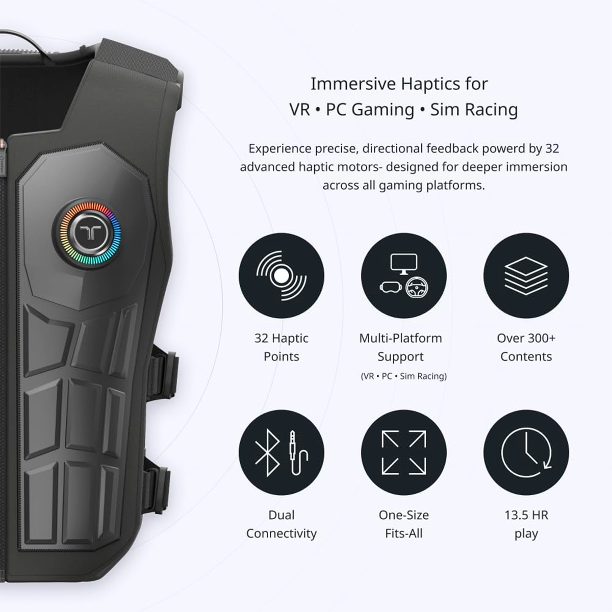 bHaptics TactSuit Pro +  TactSleeve - Chaleco y Mangas Háptico Inalámbricas para brazos
