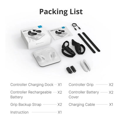 BOBOVR CD3 Base de Carga y agarres para mandos Meta Quest 3 / 3s