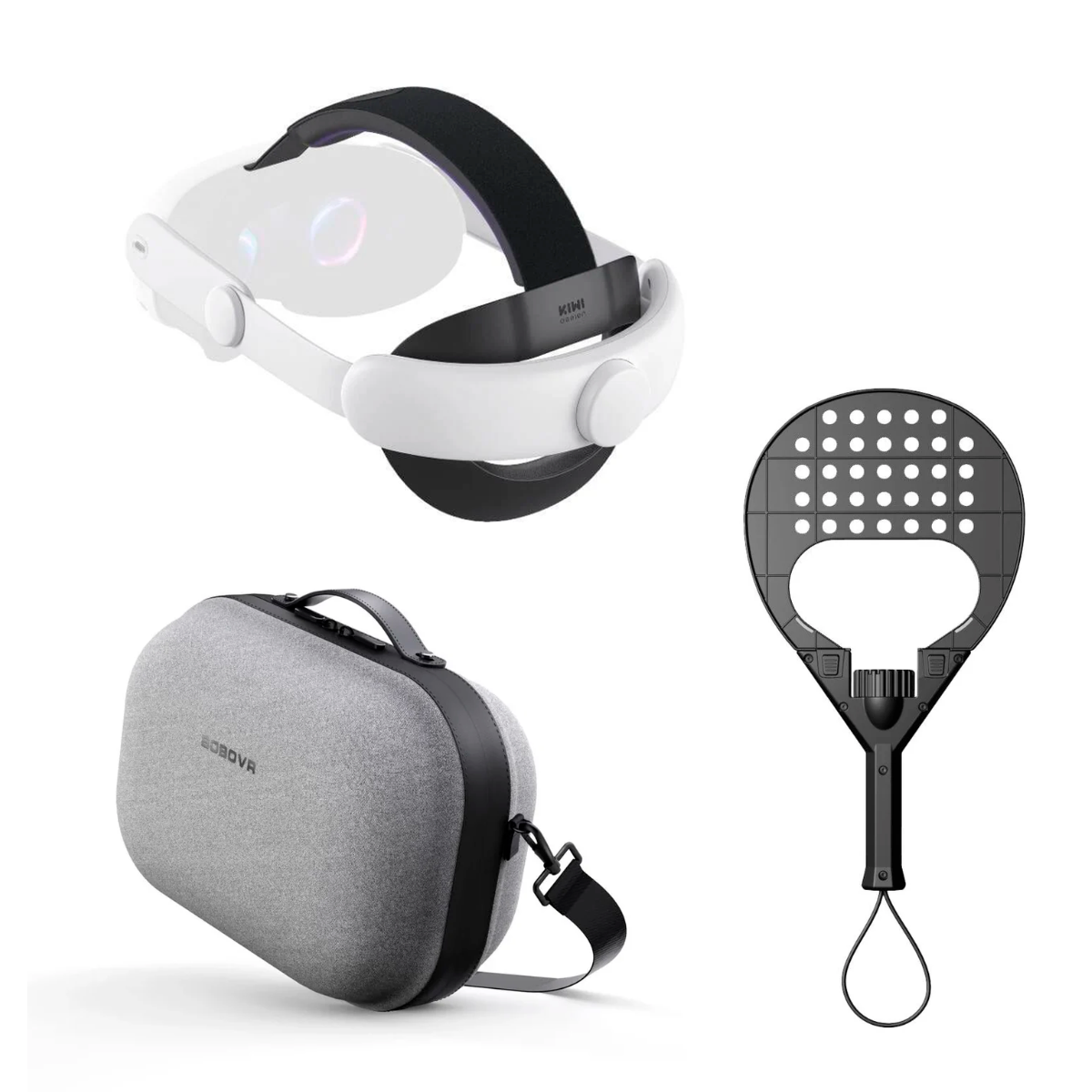 Raqueta de Pádel VR + Funda rígida BOBOVR C3 + Correa de Cabeza Meta Quest 3