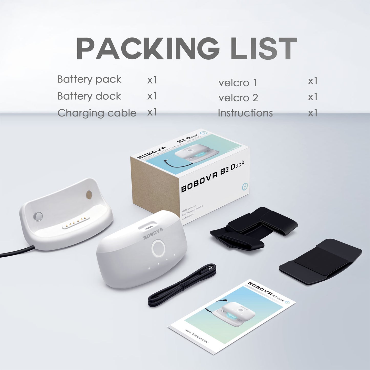 BOBOVR B2 Dock Battery Pack (compatible with PICO 4, Meta Quest 2, Meta Quest Pro)
